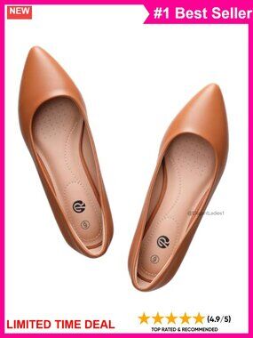 Women's Pointed Toe Ballet Flats Comfortable Slip On Dress Shoes for Work Office